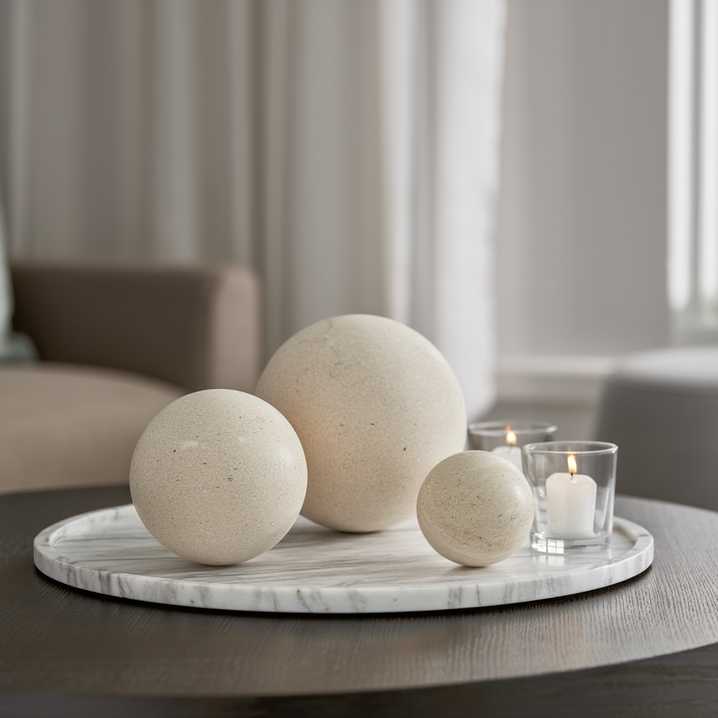 Timeless Marble Orb – Solid Stone Decorative Sphere