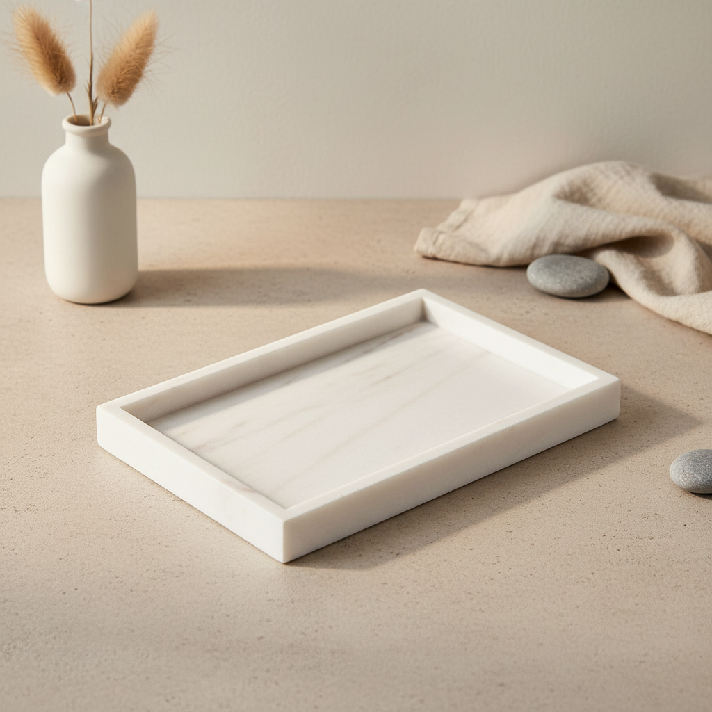 Monolith Marble Tray – Solid Stone Organizer Tray (Multi-Size)