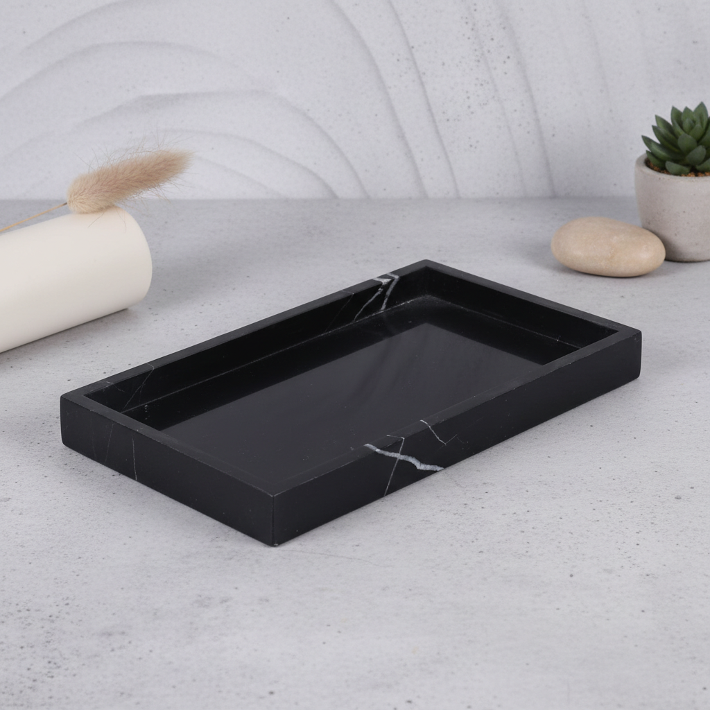 Monolith Marble Tray – Solid Stone Organizer Tray (Multi-Size)
