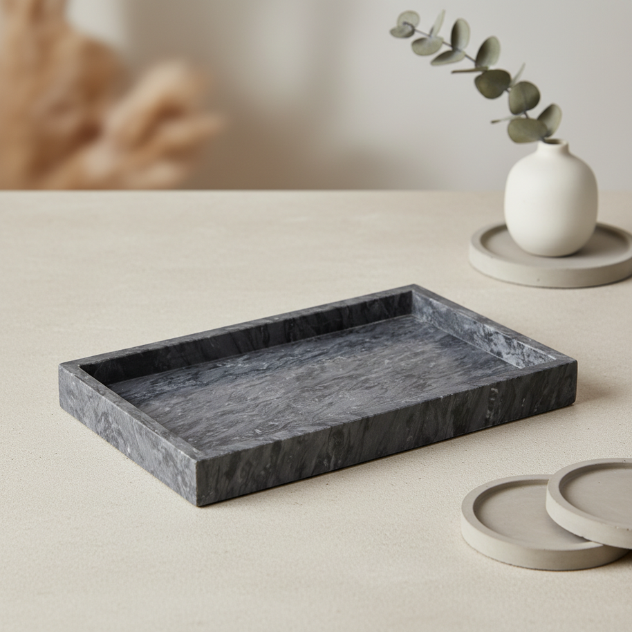 Monolith Marble Tray – Solid Stone Organizer Tray (Multi-Size)