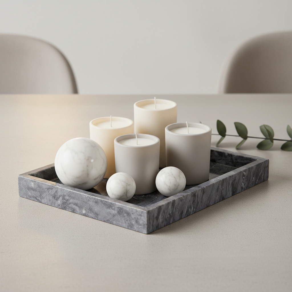 Atria Square Marble Tray