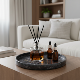 Astra Round Marble Tray - Hand-Carved Solid Stone Catchall