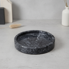 Astra Round Marble Tray - Hand-Carved Solid Stone Catchall