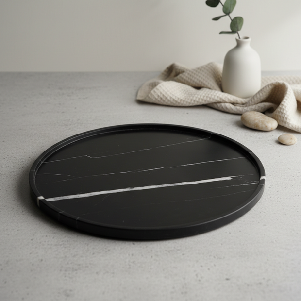 Noir Halo Marble Tray