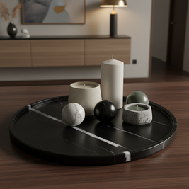 Noir Halo Marble Tray