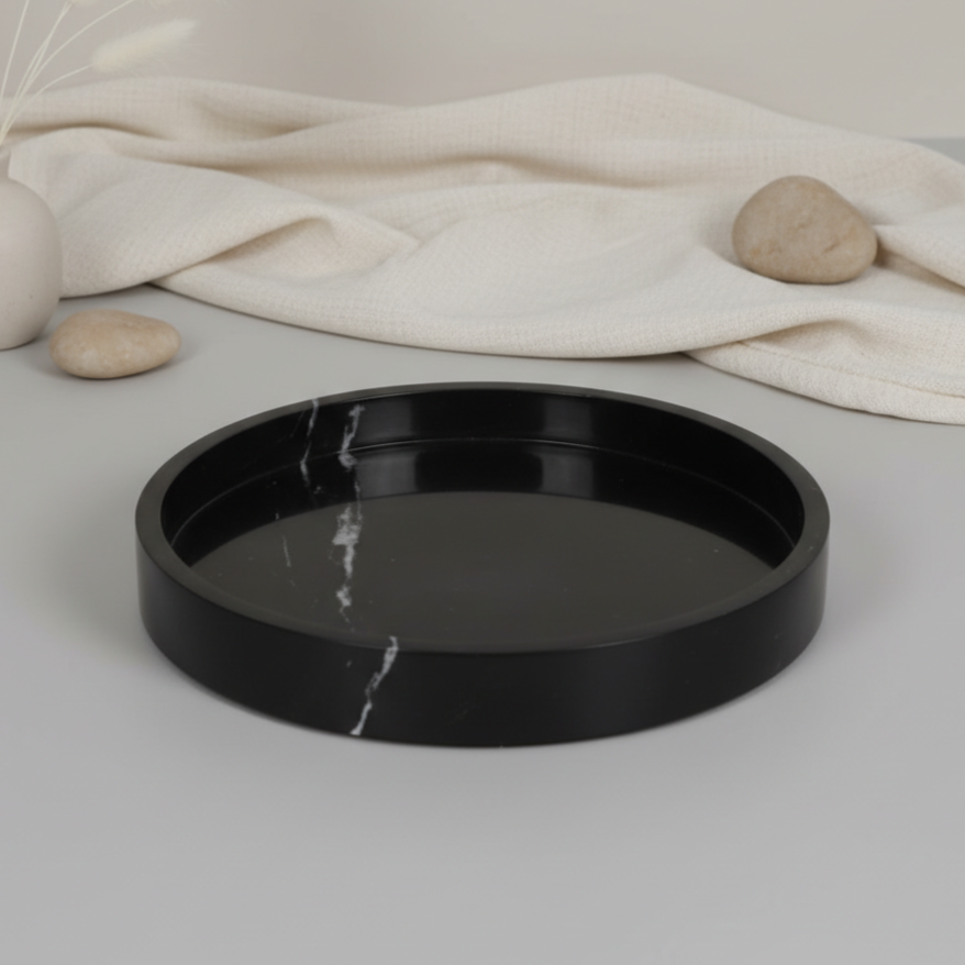 Noir Halo Marble Tray