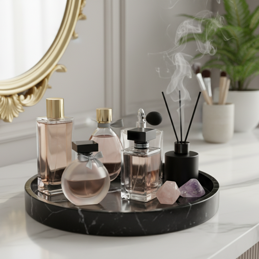 Noir Halo Marble Tray