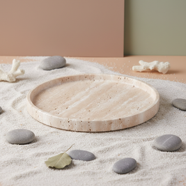 Astra Round Marble Tray - Hand-Carved Solid Stone Catchall