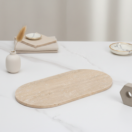 Dune Oval Marble Tray – Solid Stone Vanity Platter