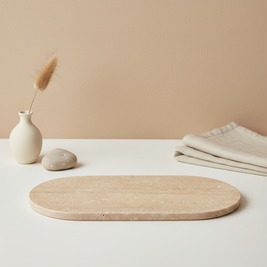 Dune Oval Marble Tray – Solid Stone Vanity Platter