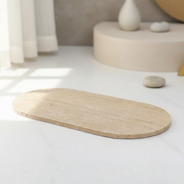 Dune Oval Marble Tray – Solid Stone Vanity Platter