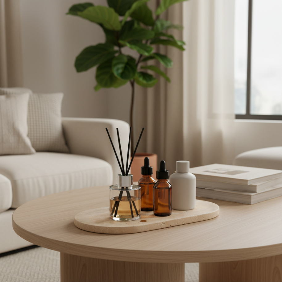 Dune Oval Marble Tray – Solid Stone Vanity Platter