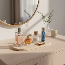 Dune Oval Marble Tray – Solid Stone Vanity Platter