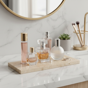 Atlas Marble Utility Tray - Slim Rectangle Organizer