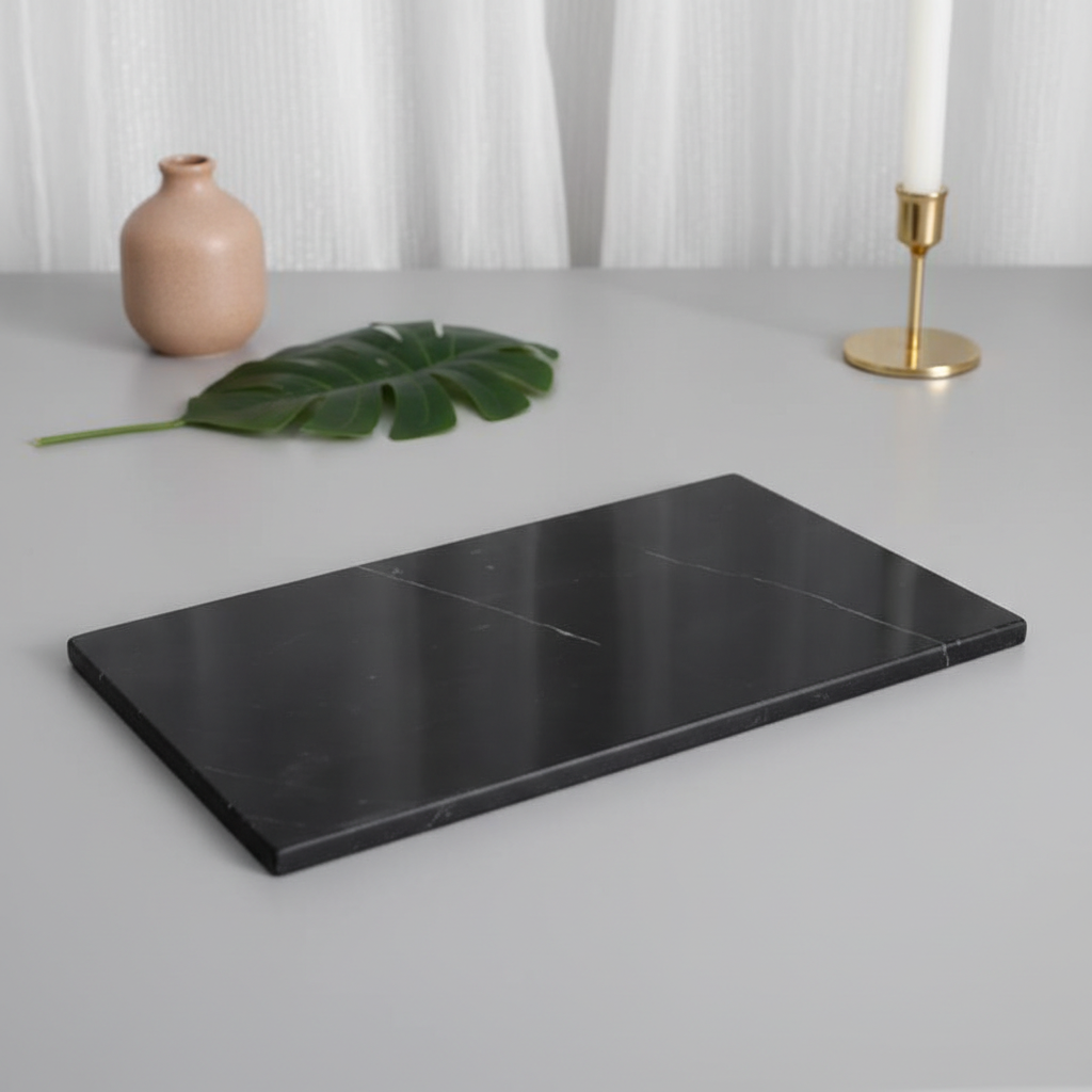 Atlas Marble Utility Tray - Slim Rectangle Organizer