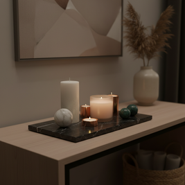 Atlas Marble Utility Tray - Slim Rectangle Organizer