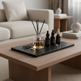 Atlas Marble Utility Tray - Slim Rectangle Organizer