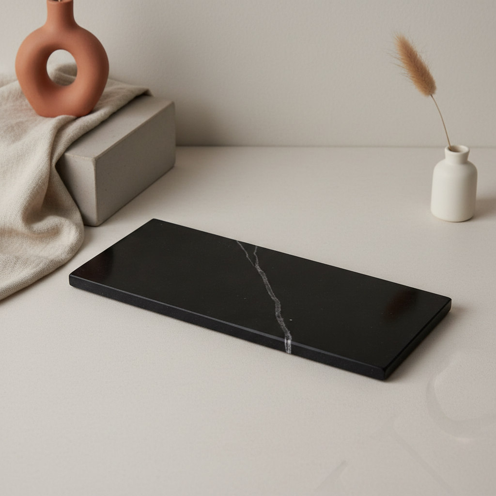 Atlas Marble Utility Tray - Slim Rectangle Organizer