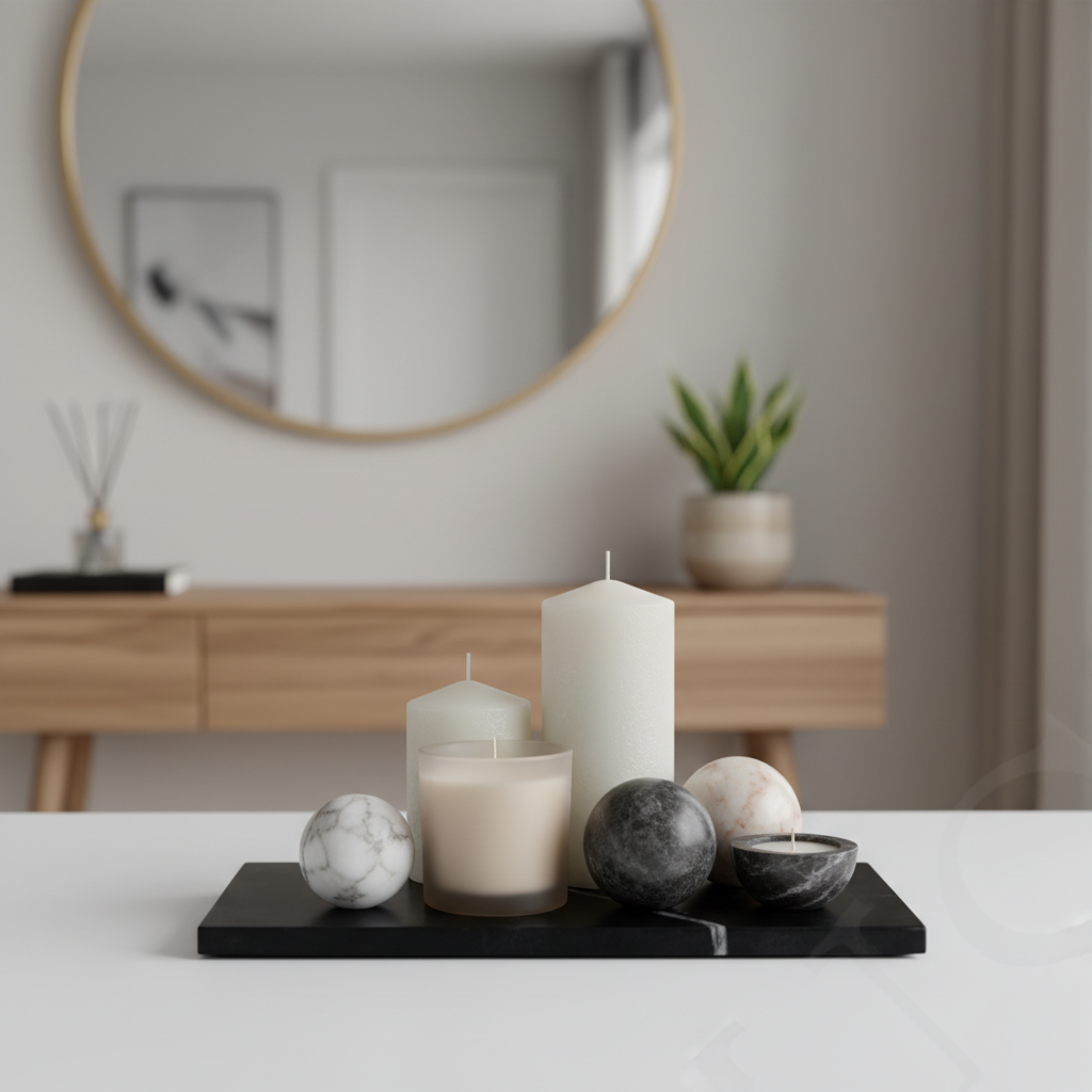 Atlas Marble Utility Tray - Slim Rectangle Organizer