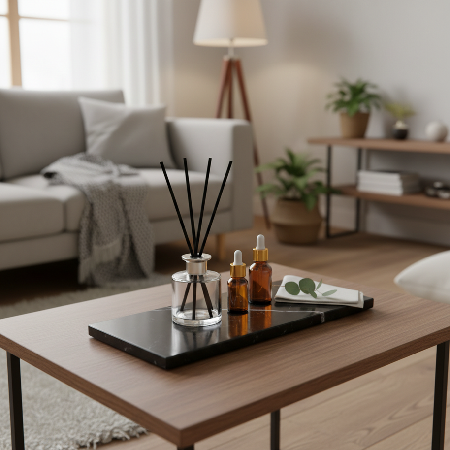 Atlas Marble Utility Tray - Slim Rectangle Organizer