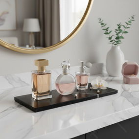 Atlas Marble Utility Tray - Slim Rectangle Organizer