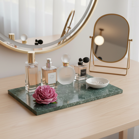 Atlas Marble Utility Tray - Slim Rectangle Organizer