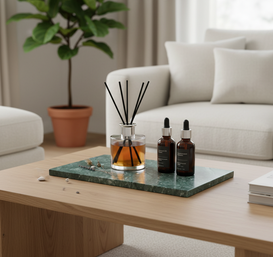 Atlas Marble Utility Tray - Slim Rectangle Organizer