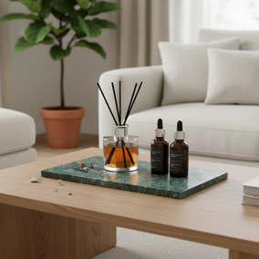 Atlas Marble Utility Tray - Slim Rectangle Organizer