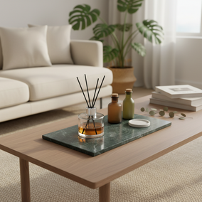 Atlas Marble Utility Tray - Slim Rectangle Organizer