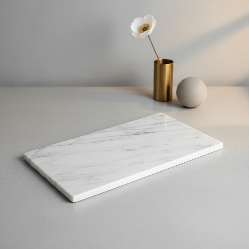 Atlas Marble Utility Tray - Slim Rectangle Organizer