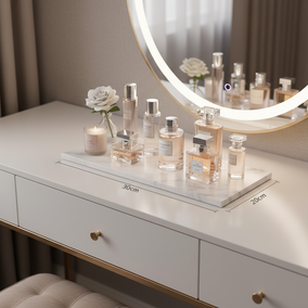 Atlas Marble Utility Tray - Slim Rectangle Organizer