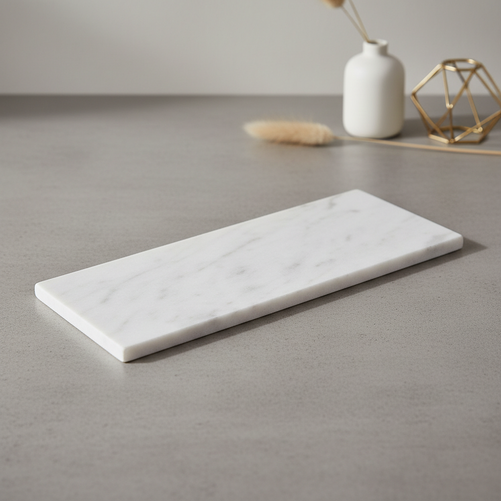Atlas Marble Utility Tray - Slim Rectangle Organizer