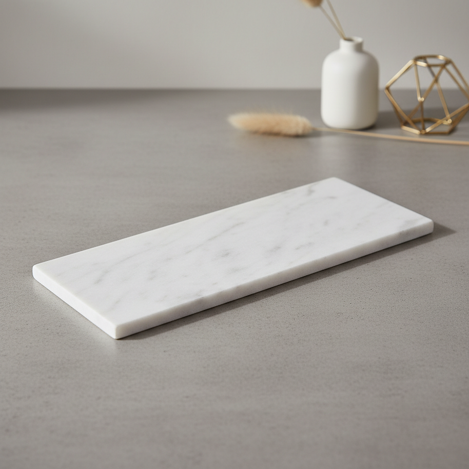Atlas Marble Utility Tray - Slim Rectangle Organizer