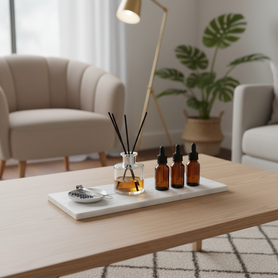 Atlas Marble Utility Tray - Slim Rectangle Organizer