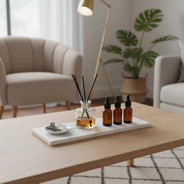 Atlas Marble Utility Tray - Slim Rectangle Organizer