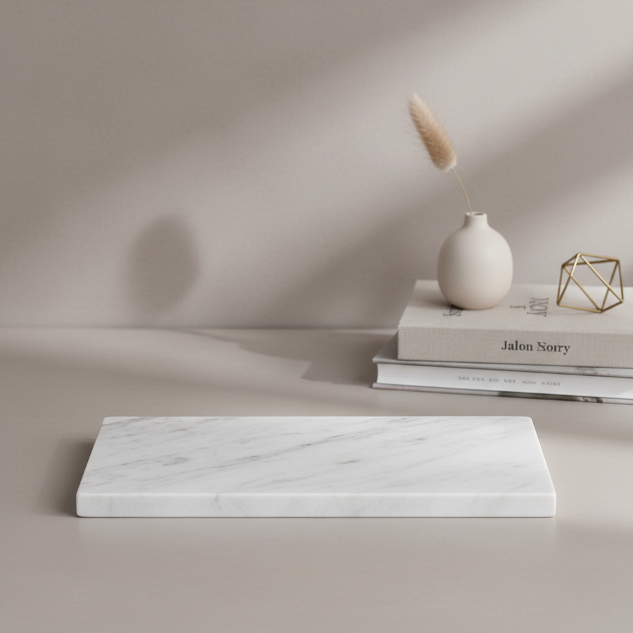 Atlas Marble Utility Tray - Slim Rectangle Organizer