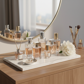 Atlas Marble Utility Tray - Slim Rectangle Organizer