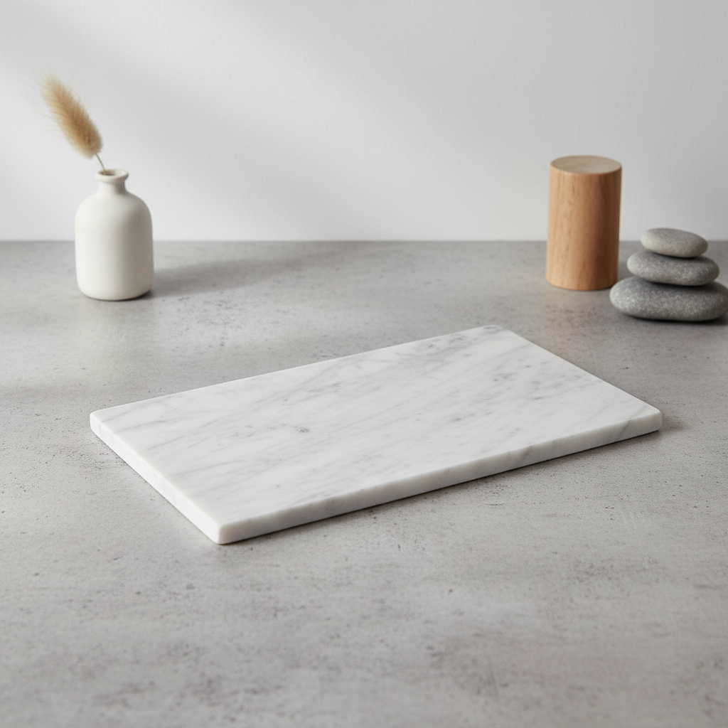 Atlas Marble Utility Tray - Slim Rectangle Organizer