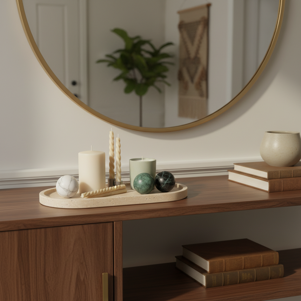 Luma Oval Marble Tray – Hand-Carved Stone Catchall