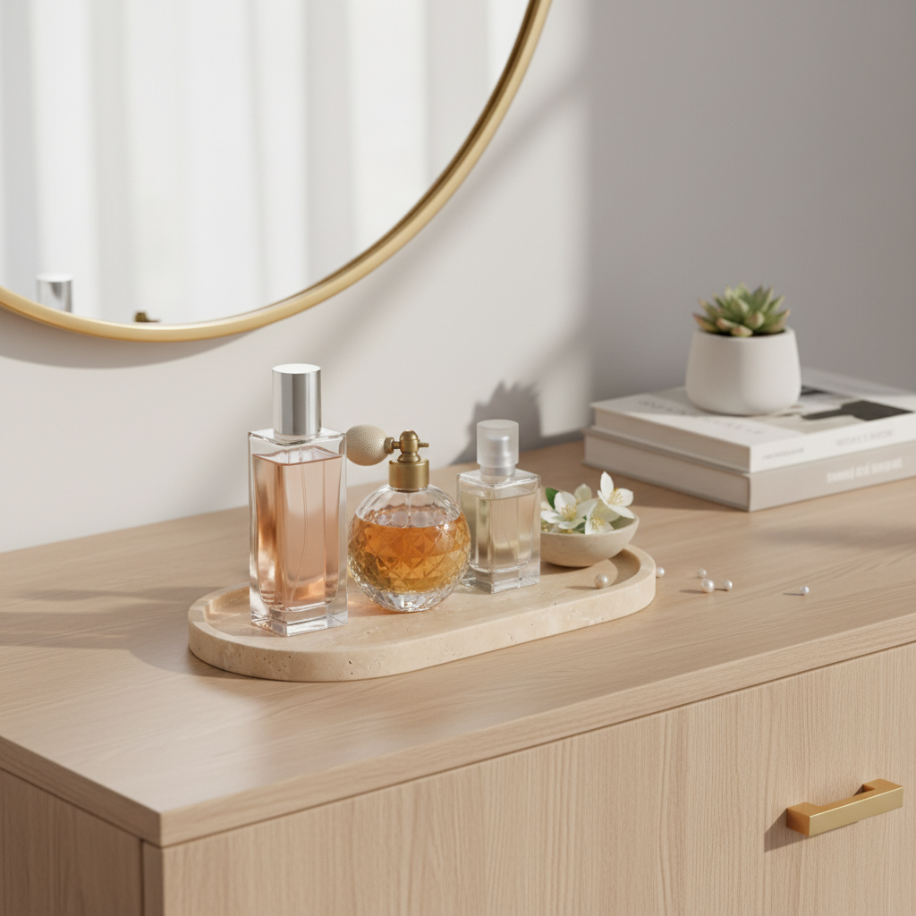 Luma Oval Marble Tray – Hand-Carved Stone Catchall