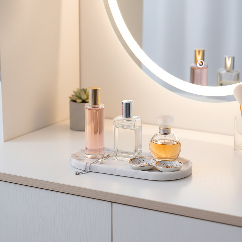 Luma Oval Marble Tray – Hand-Carved Stone Catchall