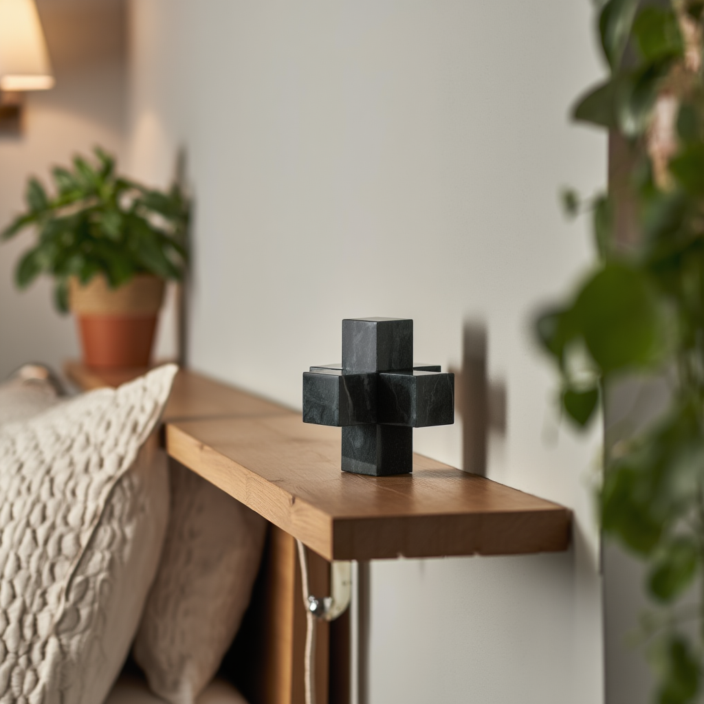 Sculpted Marble Cross Block