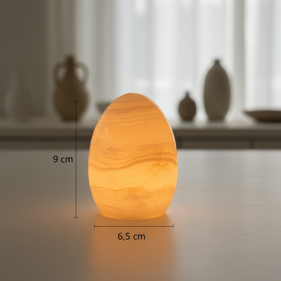 Mini Lyra Onyx Egg Lamp – Wireless Solid Stone Design Light