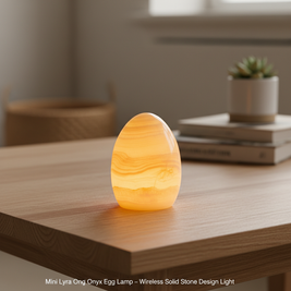 Mini Lyra Onyx Egg Lamp – Wireless Solid Stone Design Light