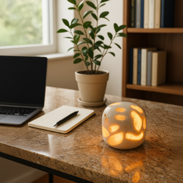 Lunis Marble Dome Lamp – Wireless Solid Stone Design Light