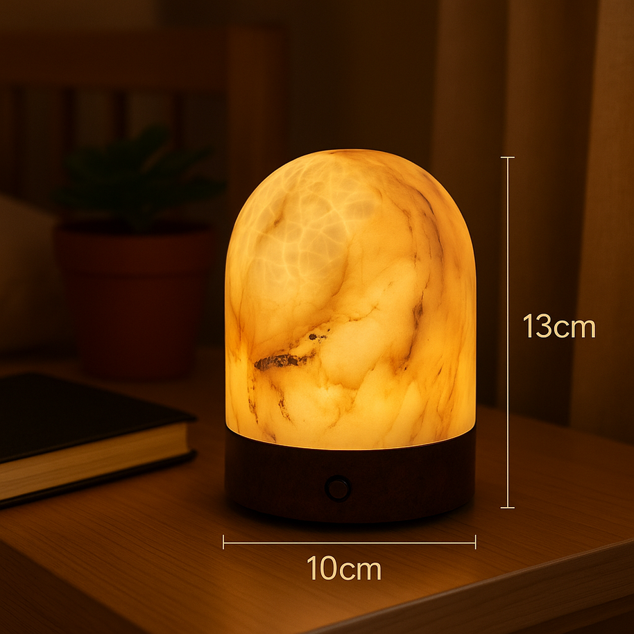 Aurelia Marble Dome Lamp – Wireless Solid Stone Design Light