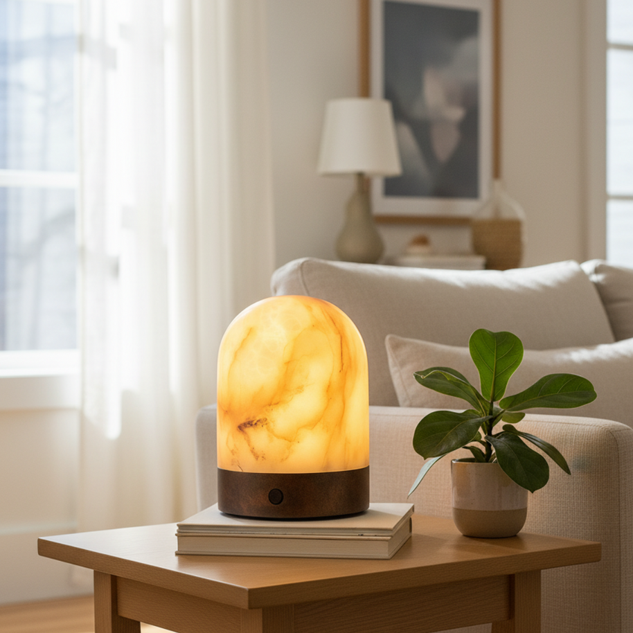 Aurelia Marble Dome Lamp – Wireless Solid Stone Design Light