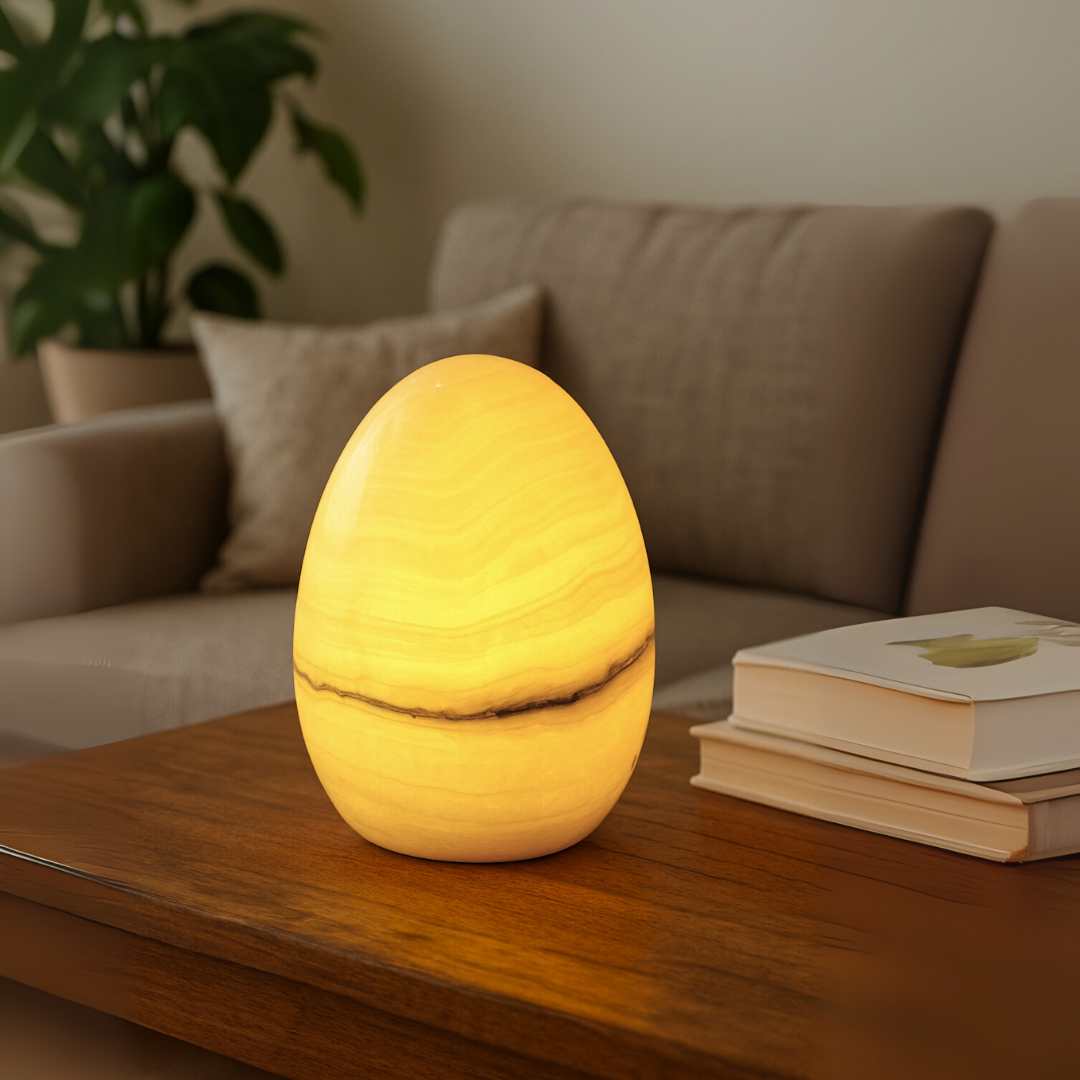 Lyra Marble Egg Lamp – Wireless Solid Stone Design Light