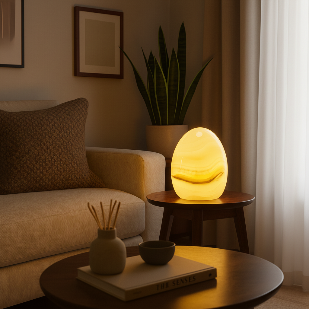 Lyra Marble Egg Lamp – Wireless Solid Stone Design Light