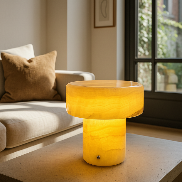 Solenne Marble Column Lamp – Wireless Solid Stone Design Light